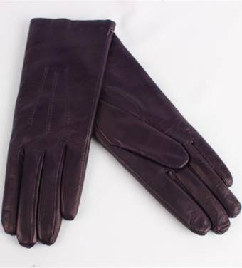 Italian Leather ladies glove with wool lining purple Code-S/LL2362W